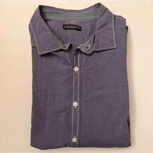 Napapijri Geographic Button Down Shirt Men’s XL Slim Fit Purple